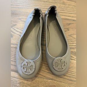 Gray Tory Burch flats, size 8